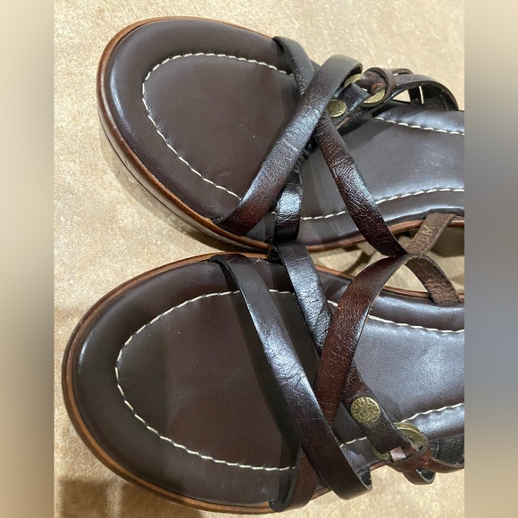 Nine West Cork Wedge Lightweight Strappy Leather Sandals Made In Italy Sz8 - Picture 7 of 13
